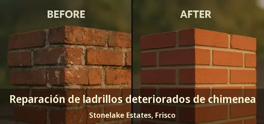 Reparación de ladrillos deteriorados de chimenea Stonelake Estates, Frisco - TX